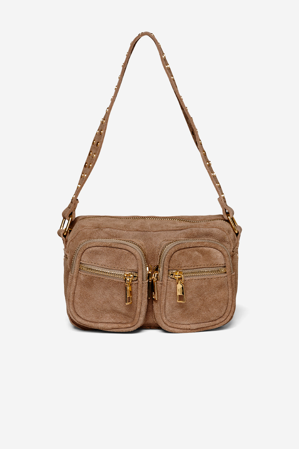 Kendra Bag Real Suede W. Gold Taupe