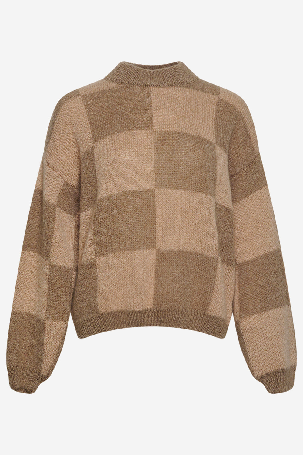 Noellas Kiana Knit Sweater Brown/Sand. Køb Striktrøjer hos www.noellafashion.dk