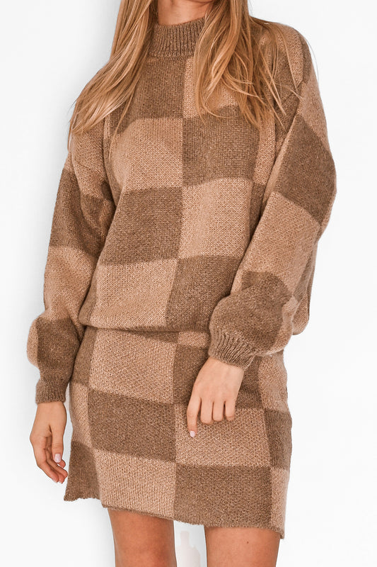 Kiana Knit Sweater Brown/Sand