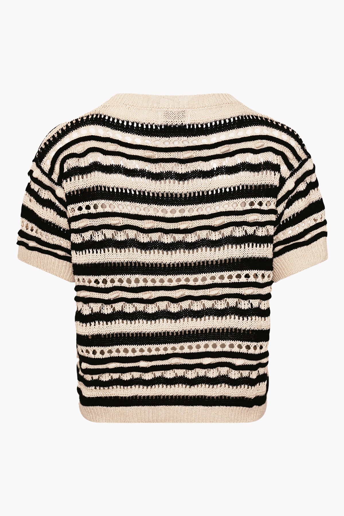 Noellas Kirstine Knit Black Beige Stripe. Køb Striktrøjer hos www.noellafashion.dk