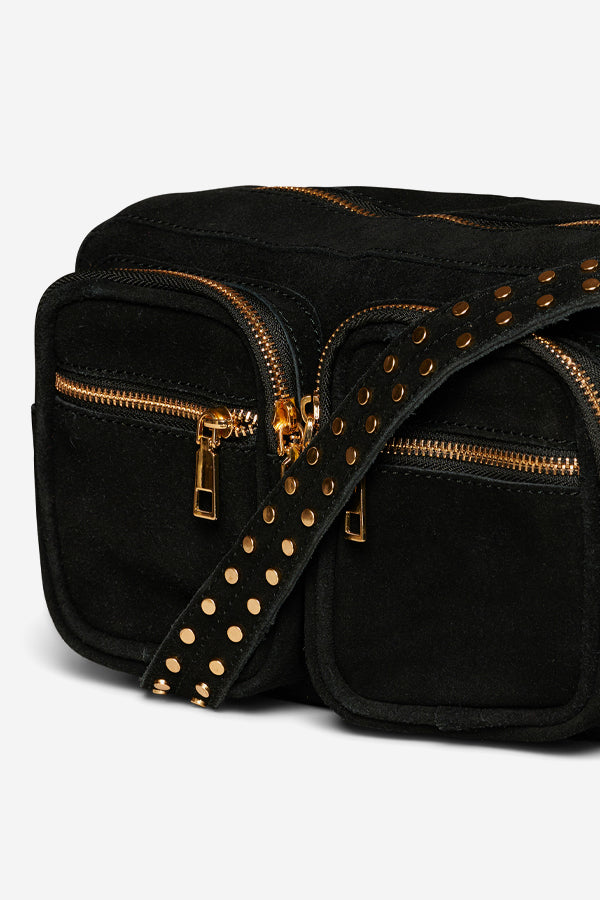 Celina Bag Real Suede W. Gold Black