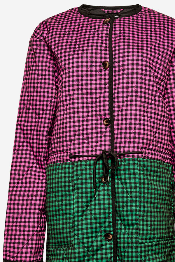 Lena Quilt Jacket Pink/green Check Mix