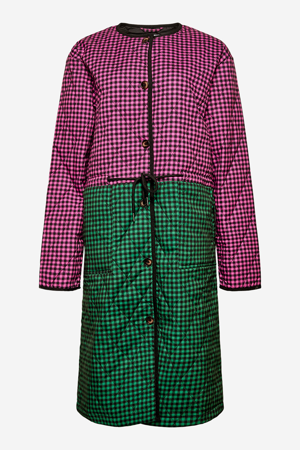 Noellas Lena Quilt Jacket Pink/green Check Mix. Køb Jakker hos www.noellafashion.dk