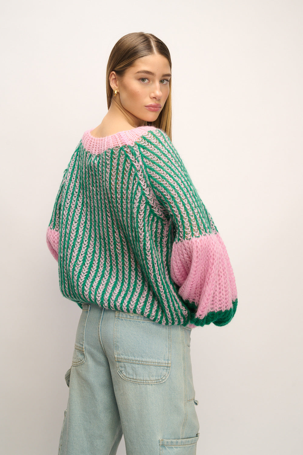 Liana Knit Sweater Green Bubblegum