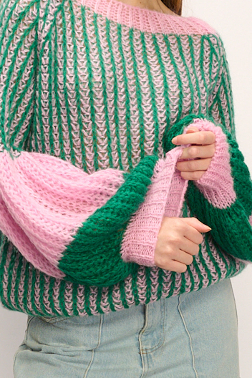 Liana Knit Sweater Green Bubblegum