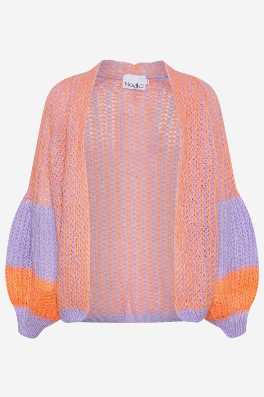 Noellas Liana Knit Cardigan Lilac/Apricot Mix. Køb Cardigans hos www.noellafashion.dk