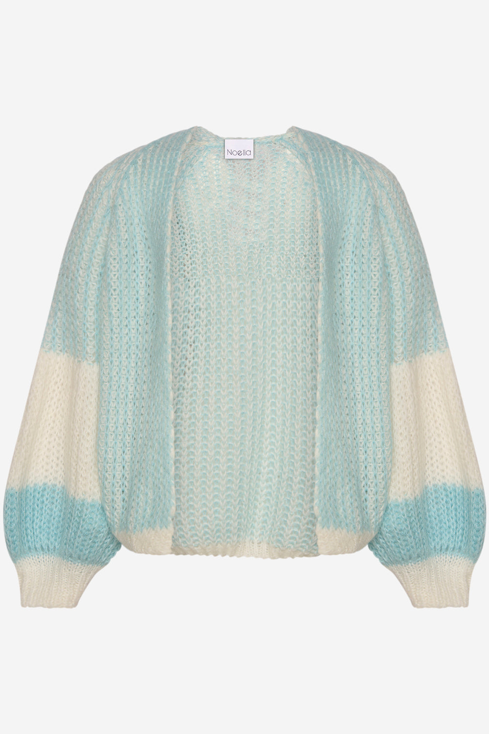 Noellas Liana Knit Cardigan Lightblue/White. Køb Cardigans hos www.noellafashion.dk