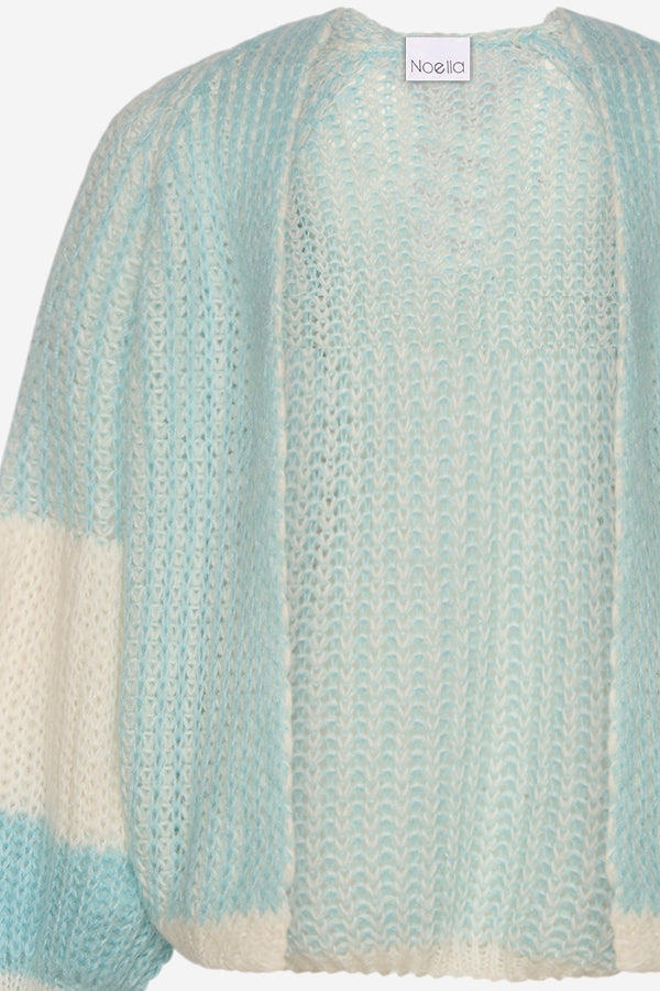 Liana Knit Cardigan Lightblue/White