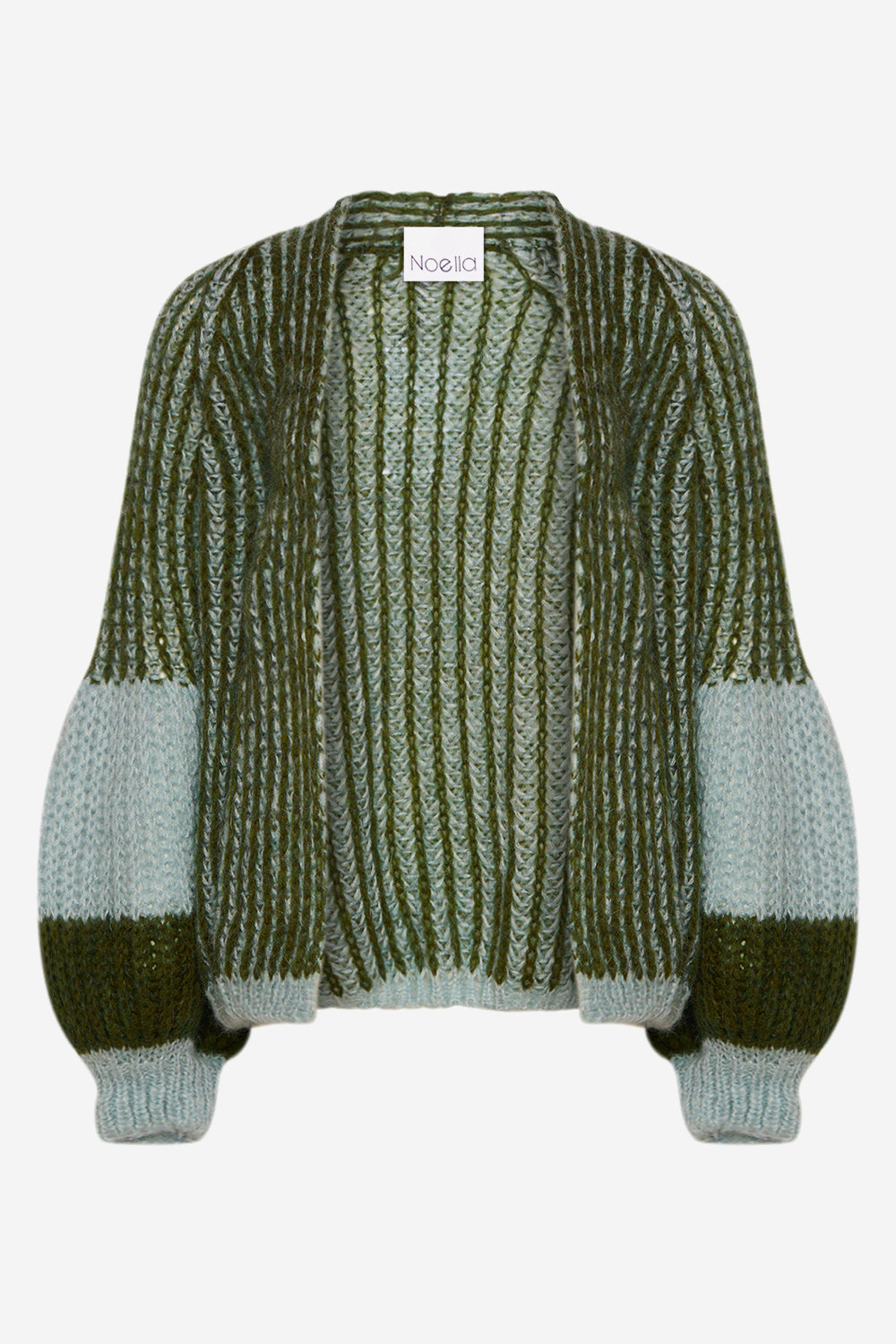 Noellas Liana Knit Cardigan Light Blue/Army. Køb Cardigans hos www.noellafashion.dk