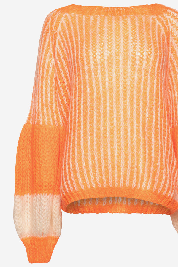 Liana Knit Sweater Orange/White