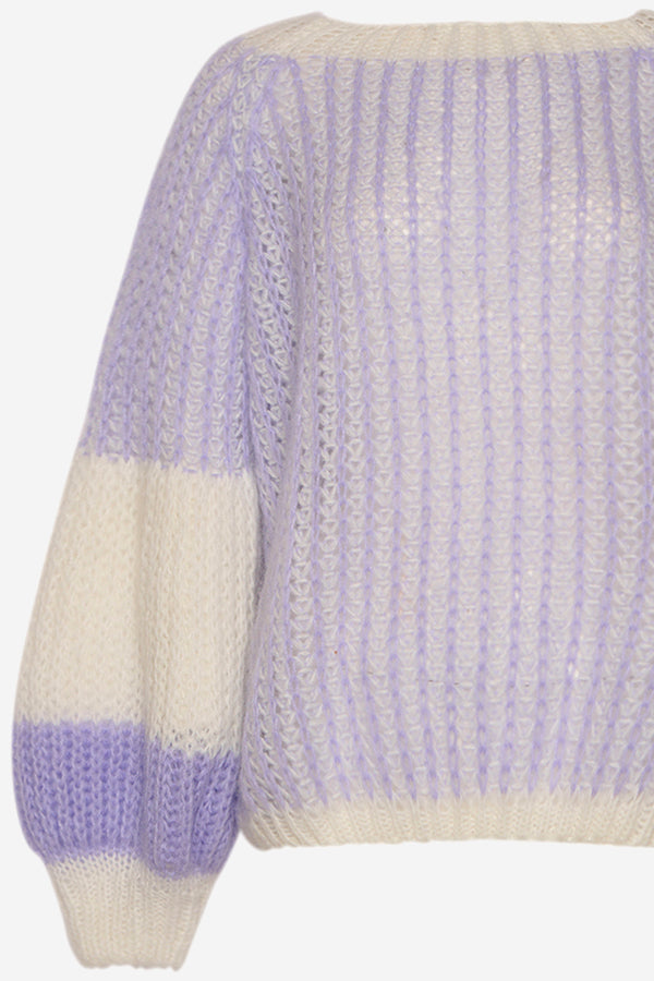 Noellas Liana Knit Sweater Lavender/White.