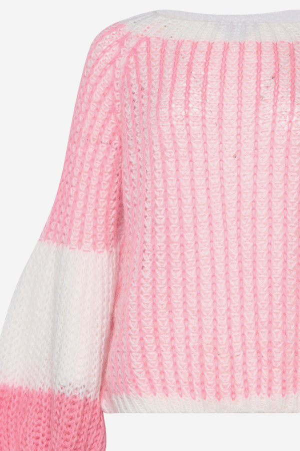 Liana Knit Sweater White/Rose