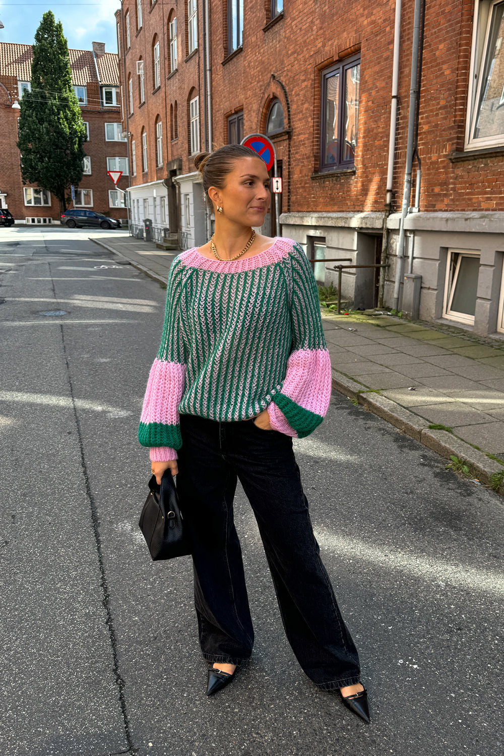 Liana Knit Sweater Green Bubblegum