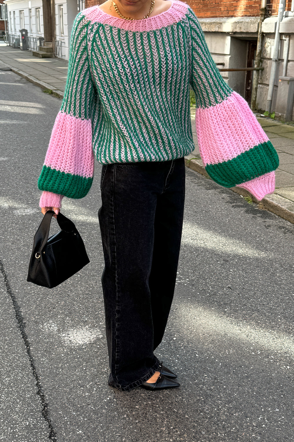 Liana Knit Sweater Green Bubblegum