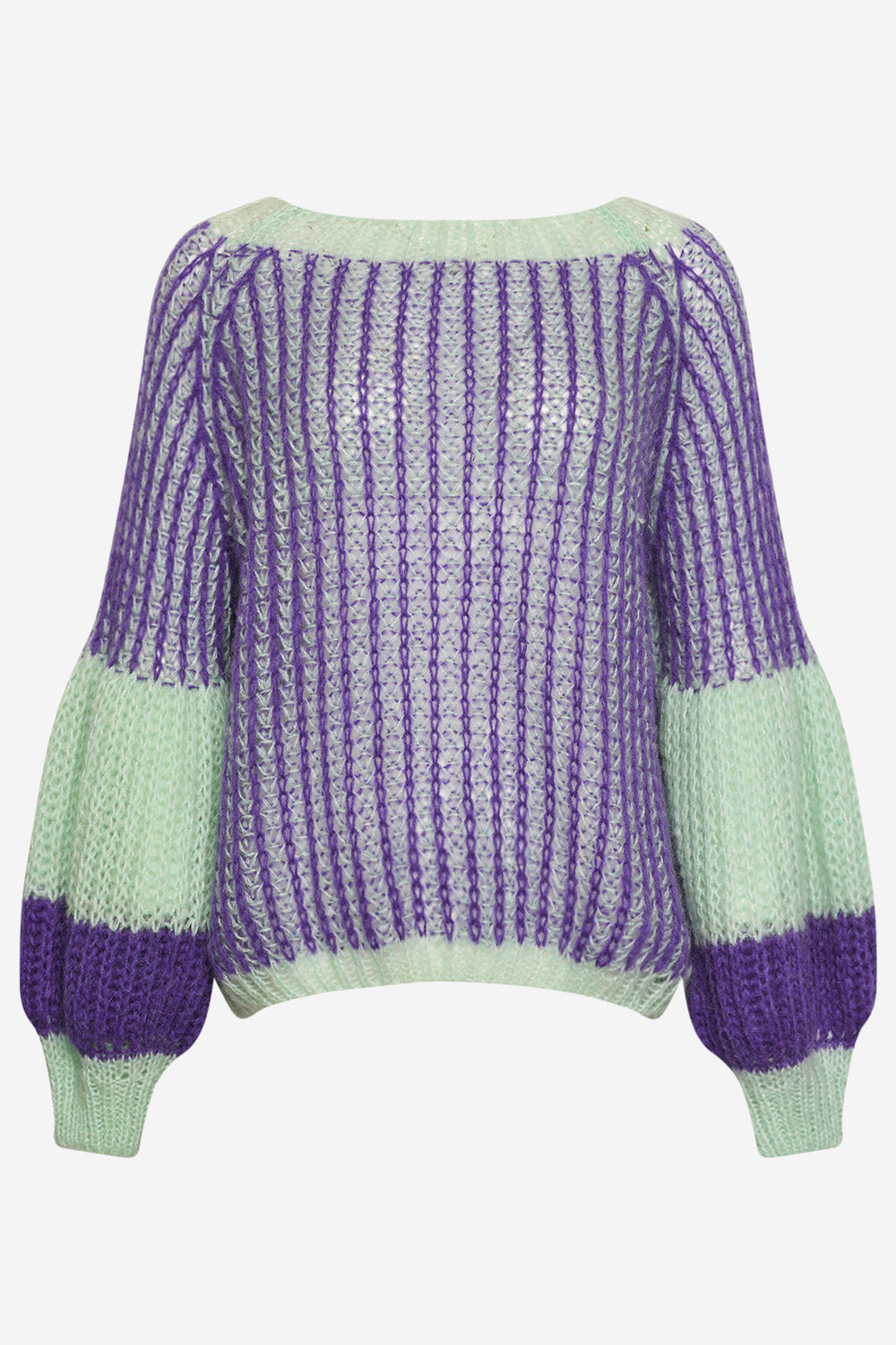 Noellas Liana Knit Sweater Lilac/Sage. Køb Striktrøjer hos www.noellafashion.dk