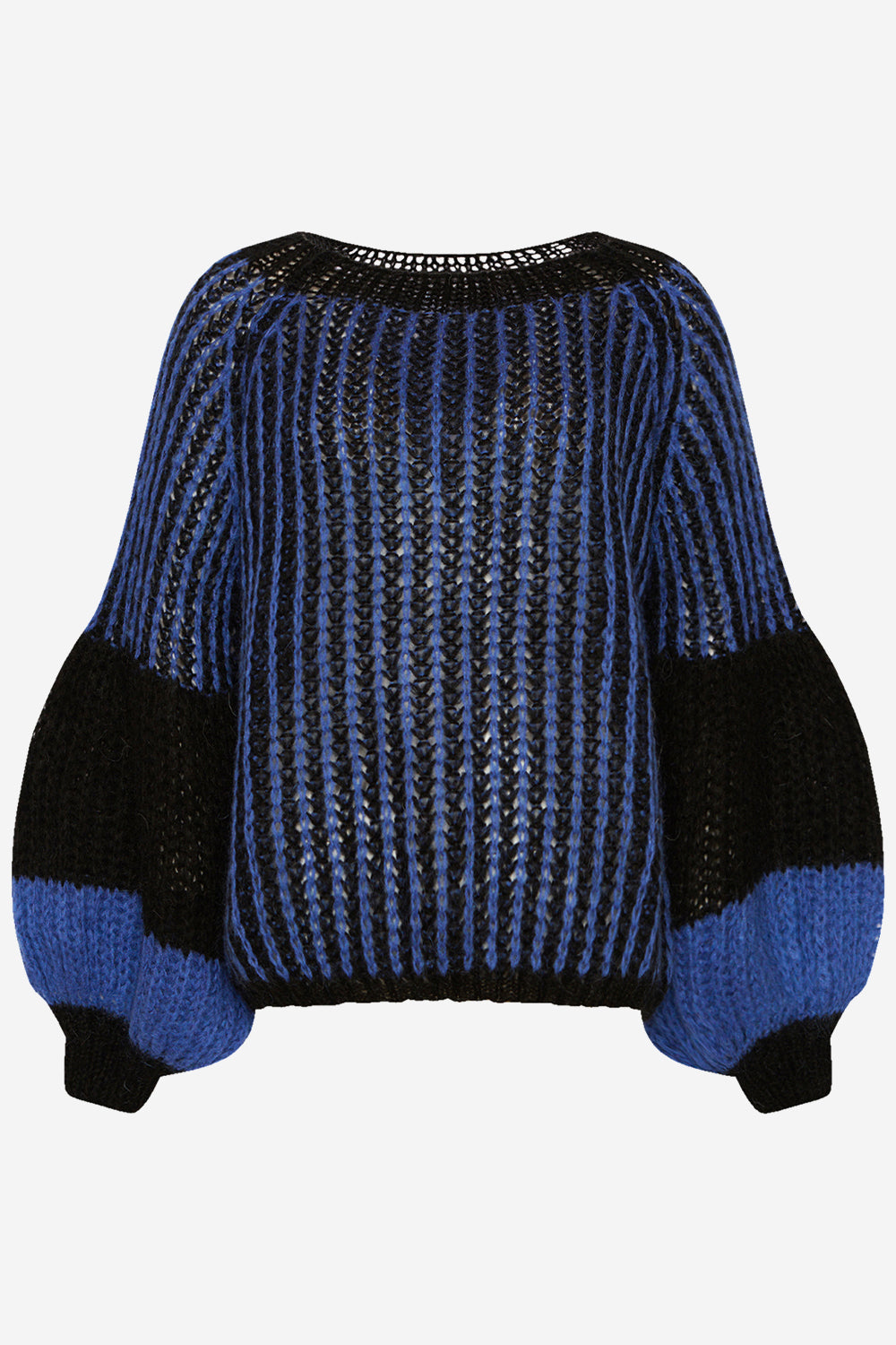 Noellas Liana Knit Sweater Black/Electric Blue. Køb Striktrøjer hos www.noellafashion.dk