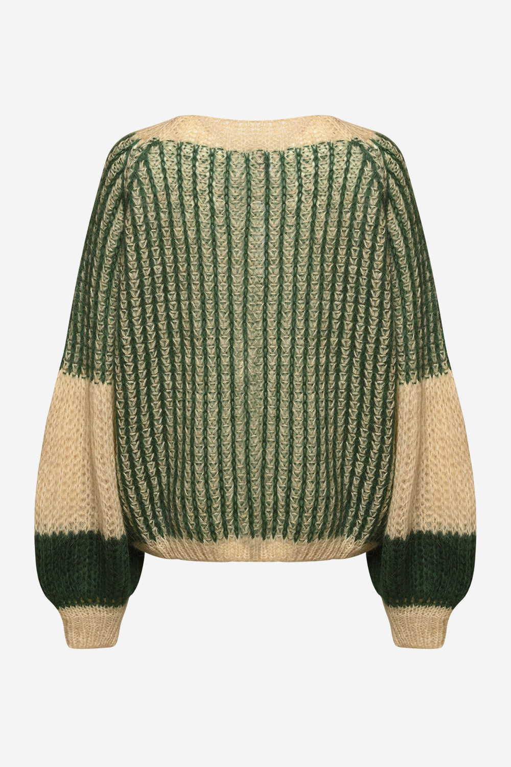 Liana Knit Sweater Beige/Bottle Green