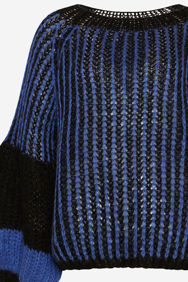 Liana Knit Sweater Black/Electric Blue