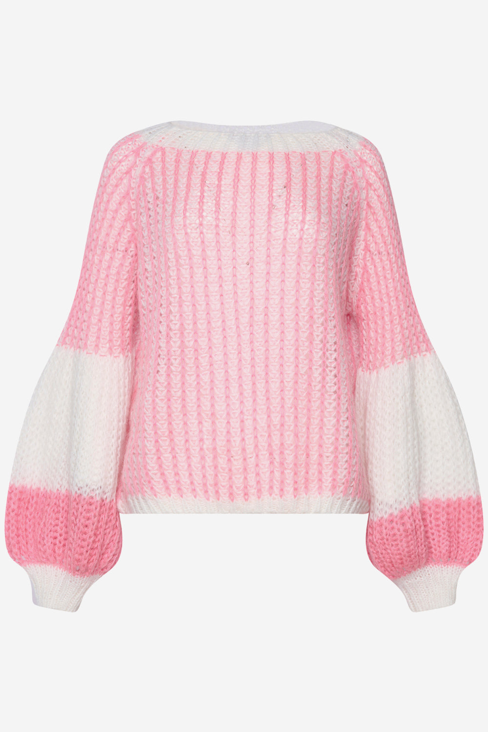 Noellas Liana Knit Sweater White/Rose. Køb Striktrøjer hos www.noellafashion.dk