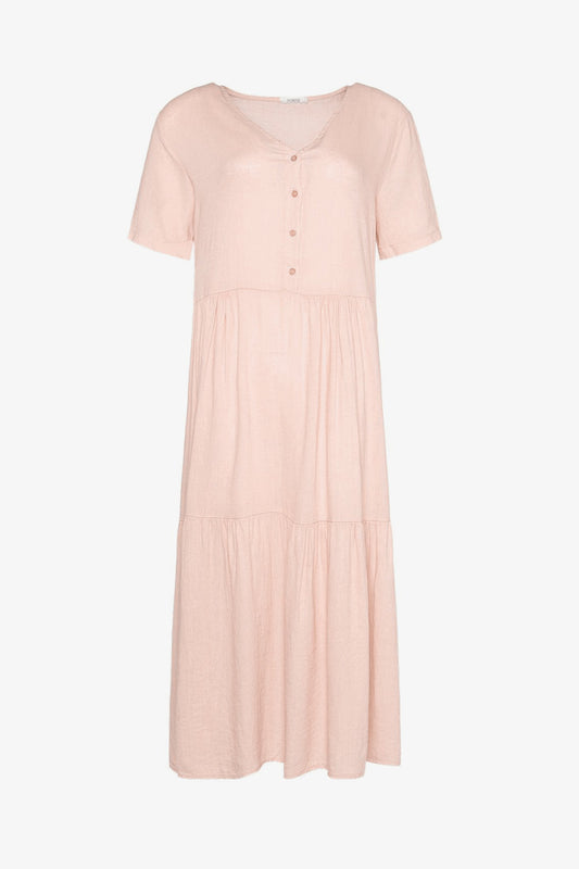 Lipe V-neck ss Linen Mix Rose