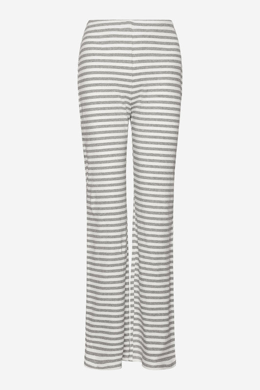 Noellas Luelle Flare Pants Grey mel./cream. Køb Bukser hos www.noellafashion.dk