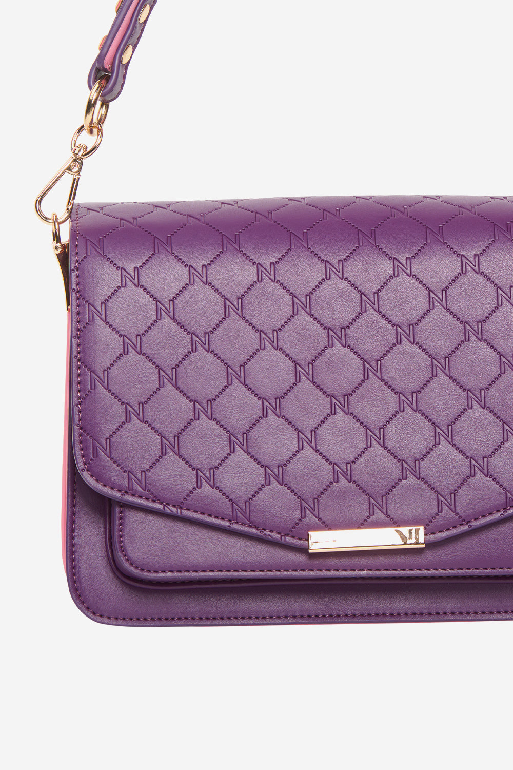 Blanca Compartment Logo Bag Plum/Light Pink