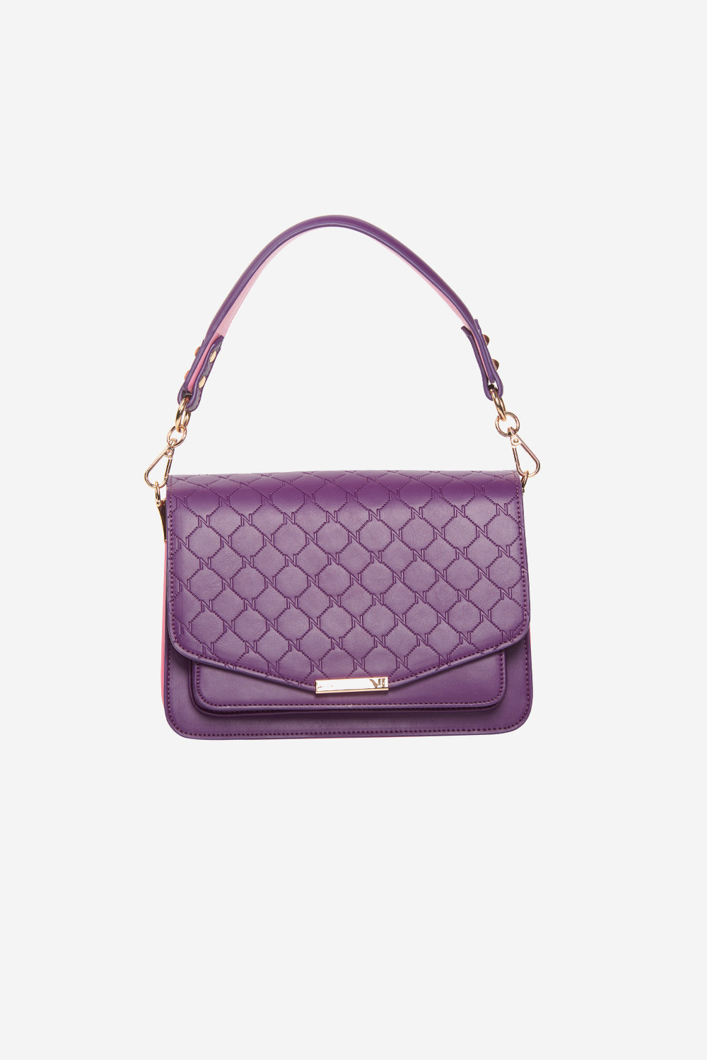 Blanca Compartment Logo Bag Plum/Light Pink