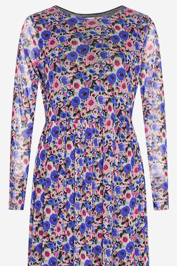 Lola Dress Blue/Pink/Black Mix