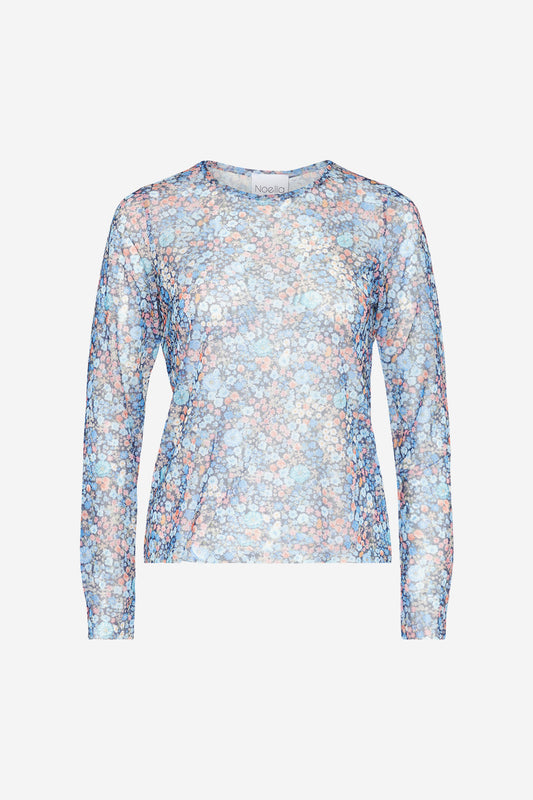 Lola Blouse Mesh Blue Flower