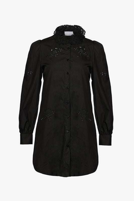 Lucille Long Shirt Cotton Black