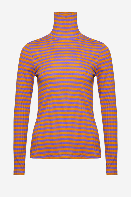 Noellas Luelle T-shirt Rollneck Lilac/orange Mix. Køb Bluser hos www.noellafashion.dk