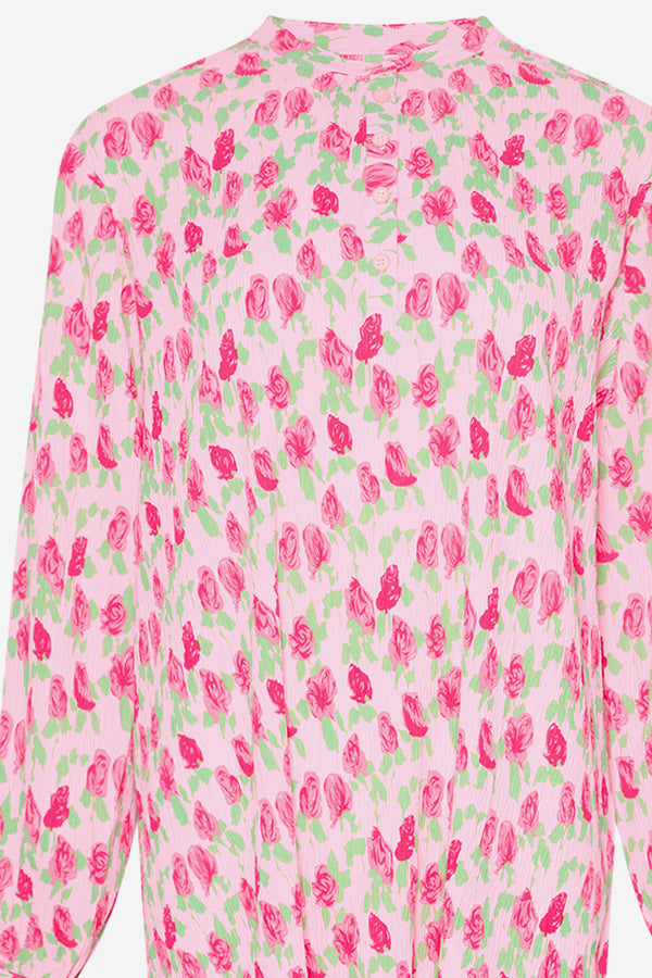 Mae Short Dress Fuchsia Flower