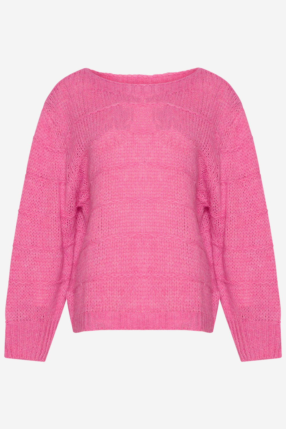 Noellas Masja Knit Sweater Candy pink. Køb Striktrøjer hos www.noellafashion.dk