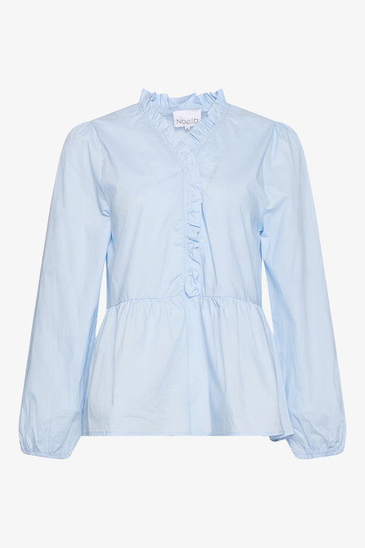 Noellas Matti Blouse Poplin Light Blue. Køb Bluser hos www.noellafashion.dk