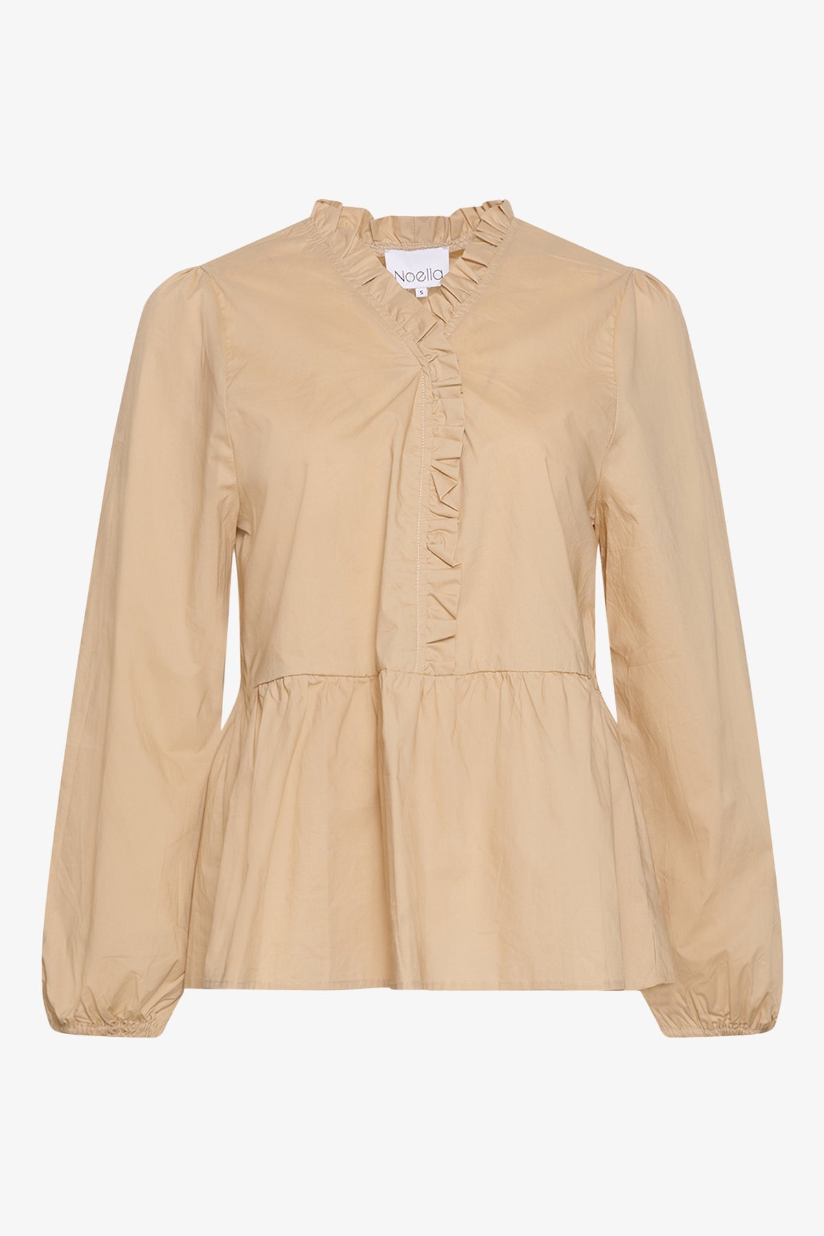 Noellas Matti Blouse Poplin Sand. Køb Bluser hos www.noellafashion.dk