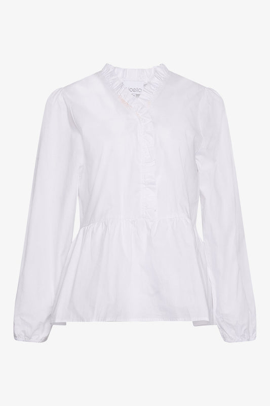 Noellas Matti Blouse Poplin White. Køb Bluser hos www.noellafashion.dk