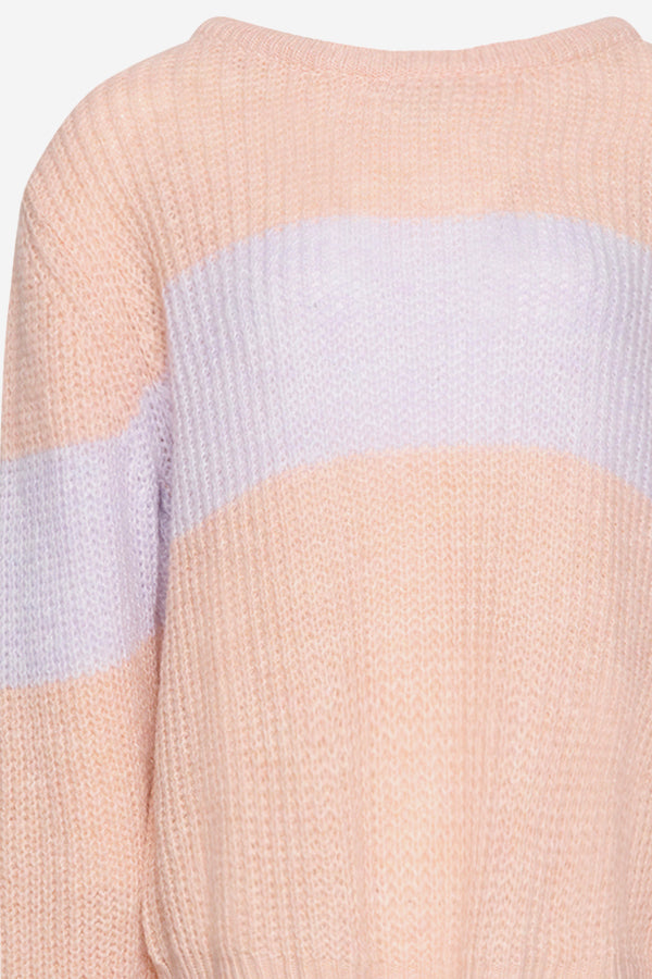 Mia Knit Sweater Apricot/Lavender Mix