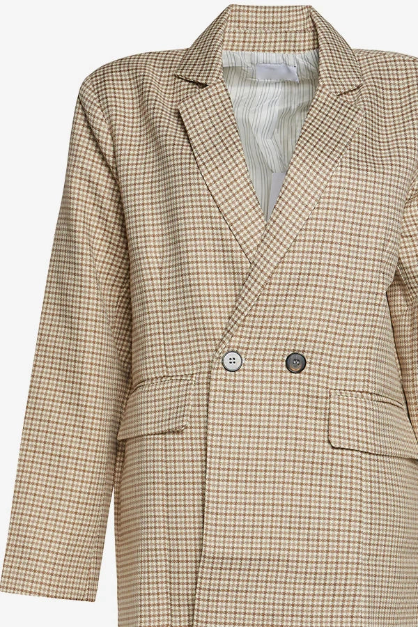 Mille Oversize Blazer Camel Checks