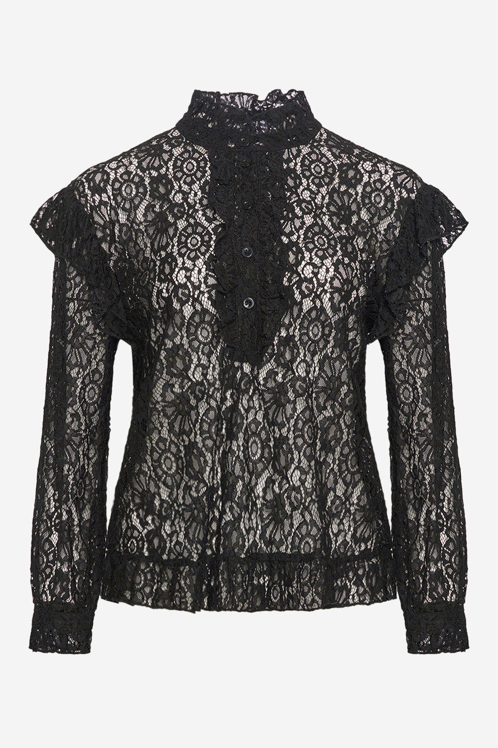 Noellas Remi Ruffle Blouse Black. Køb Bluser hos www.noellafashion.dk