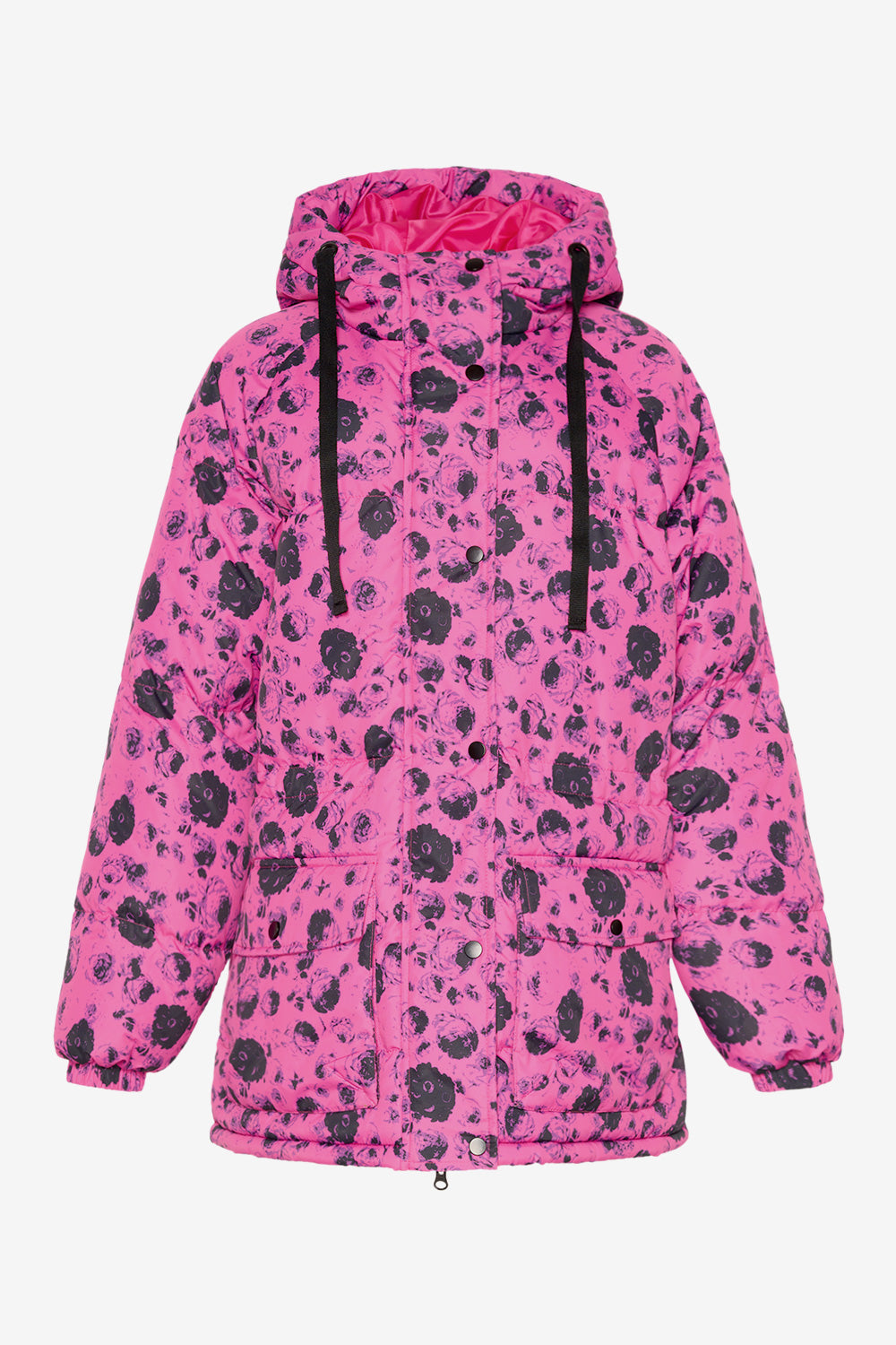 Noellas Nanna Puffer Jacket Fuchsia Flower. Køb Jakker hos www.noellafashion.dk