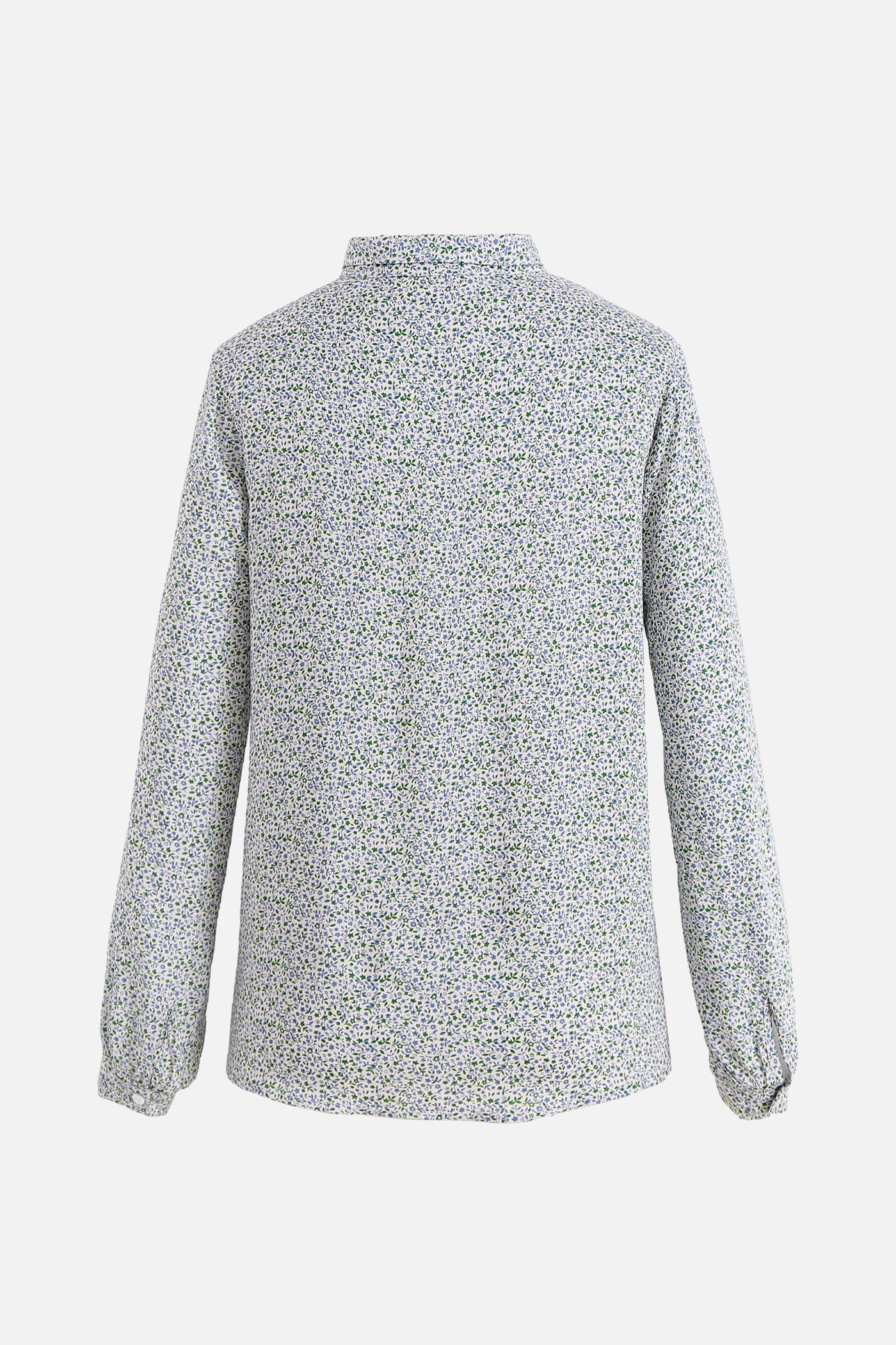 Nemu Shirt Viscose Green/blue Flower