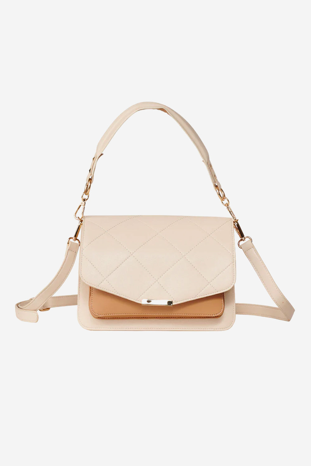 Noellas Blanca Bag Medium Nude Leather Look. Køb Tasker hos www.noellafashion.dk