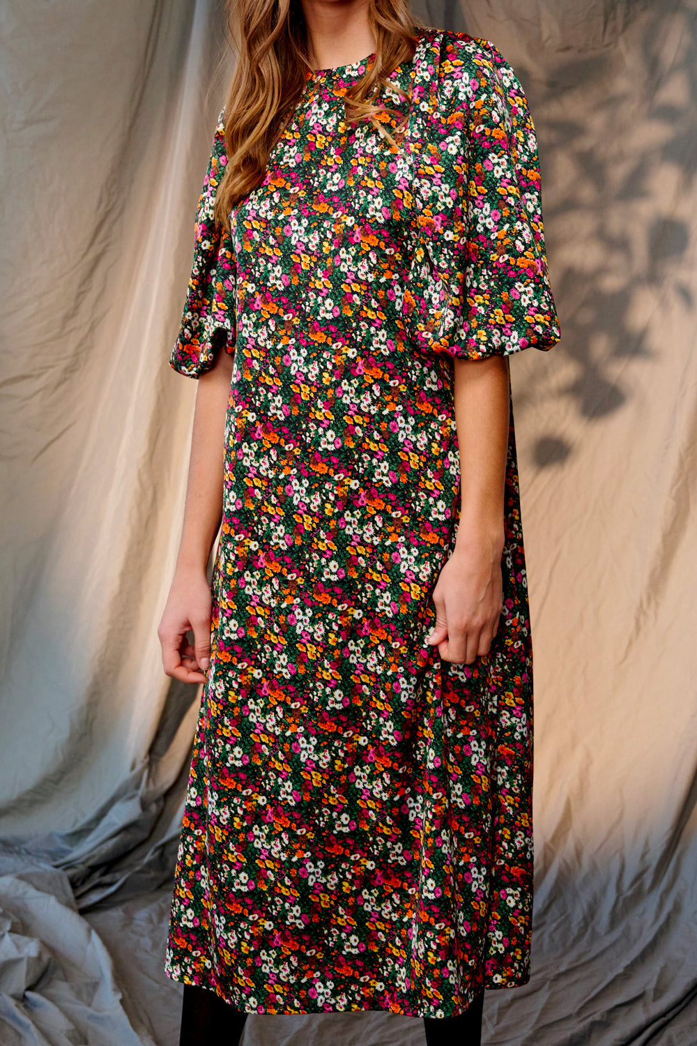 Pacey Pastis Long Dress Flower Mix