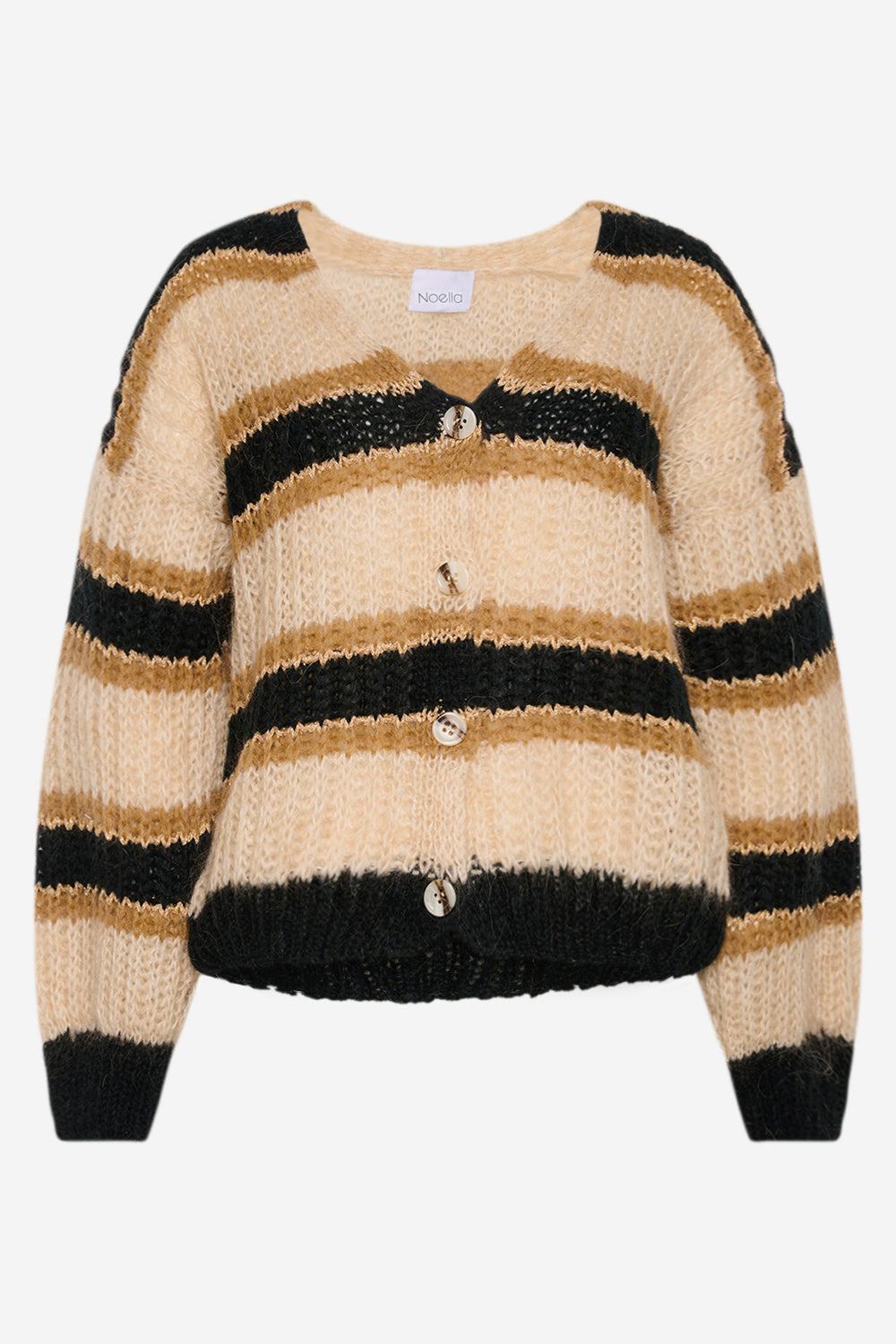 Noellas Pacific Knit Cardigan Camel Mix. Køb Cardigans hos www.noellafashion.dk