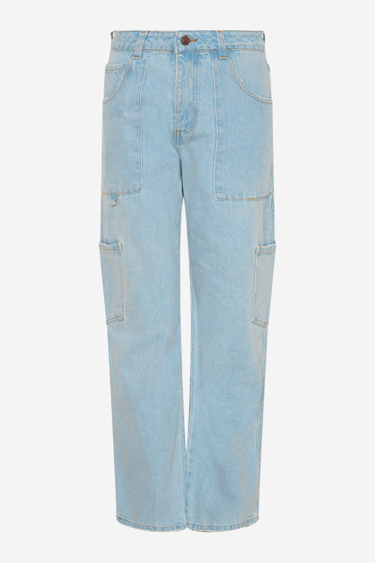 Noellas Panama Cargo Jeans Light Blue. Køb Bukser hos www.noellafashion.dk