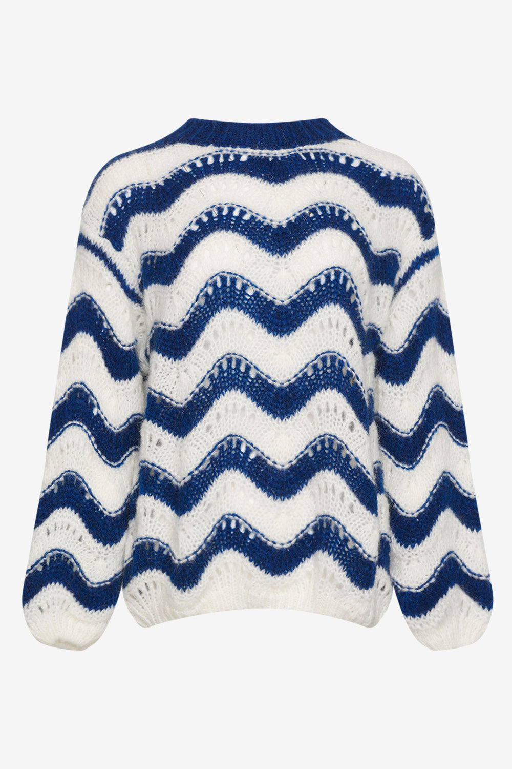 Noellas Panama Knit Jumper Cream/Navy Mix. Køb Striktrøjer hos www.noellafashion.dk