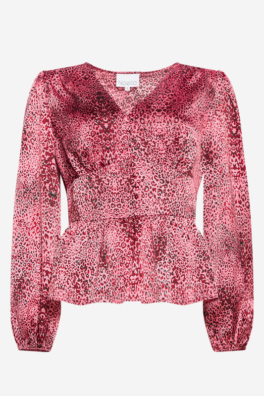 Noellas Patty Blouse Fuchsia Leo. Køb Bluser hos www.noellafashion.dk