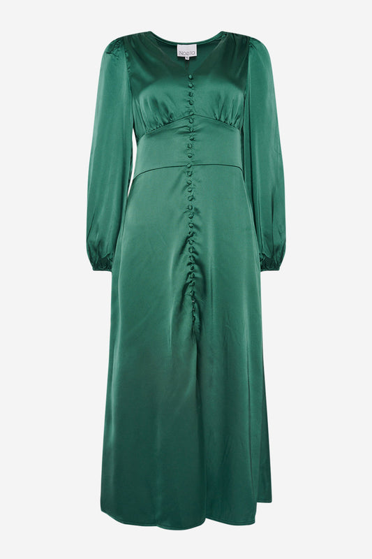 Noellas Patty Long Dress Bottle Green. Køb Kjoler hos www.noellafashion.dk