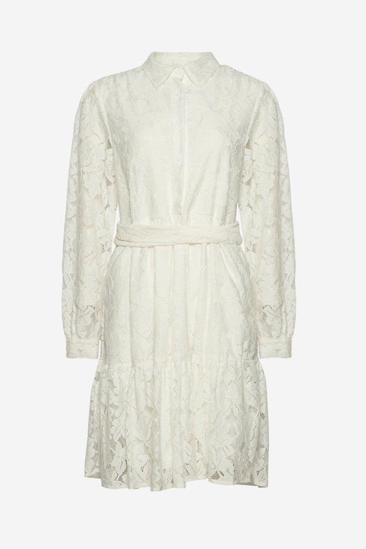 Noellas Pixi Shirt Dress Lace White. Køb Kjoler hos www.noellafashion.dk