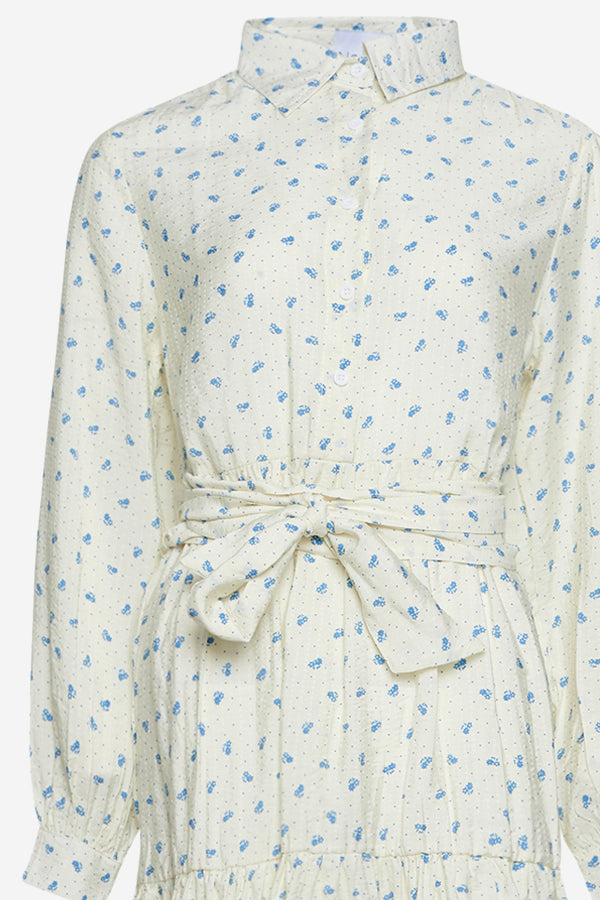 Pixi Shirt Dress Blue Dot Flower